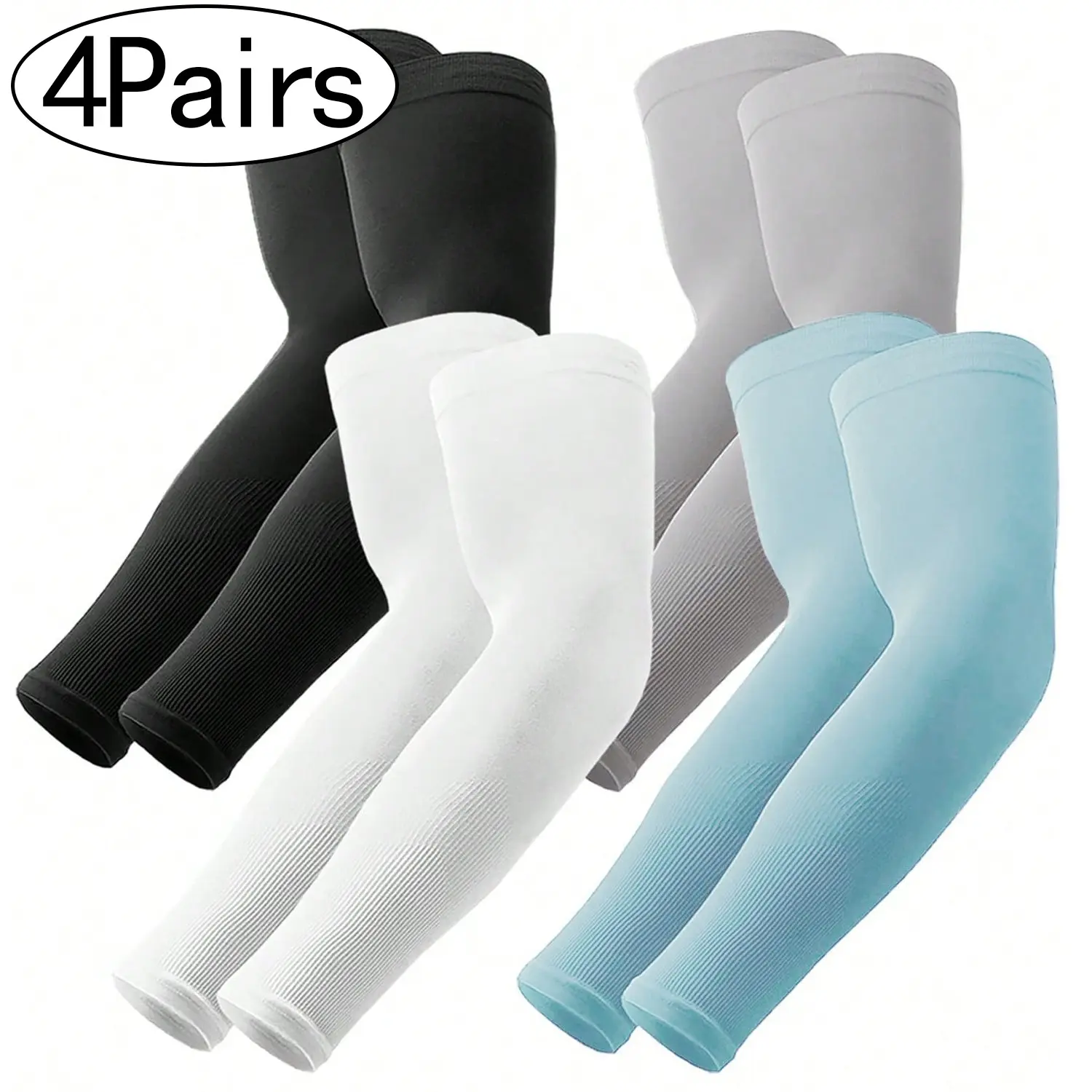 Women's UV Protection Arm Sleeves, Long Cool Silk Gloves, Fingerless Design, Super Long Style, Sweat-Wicking Performance