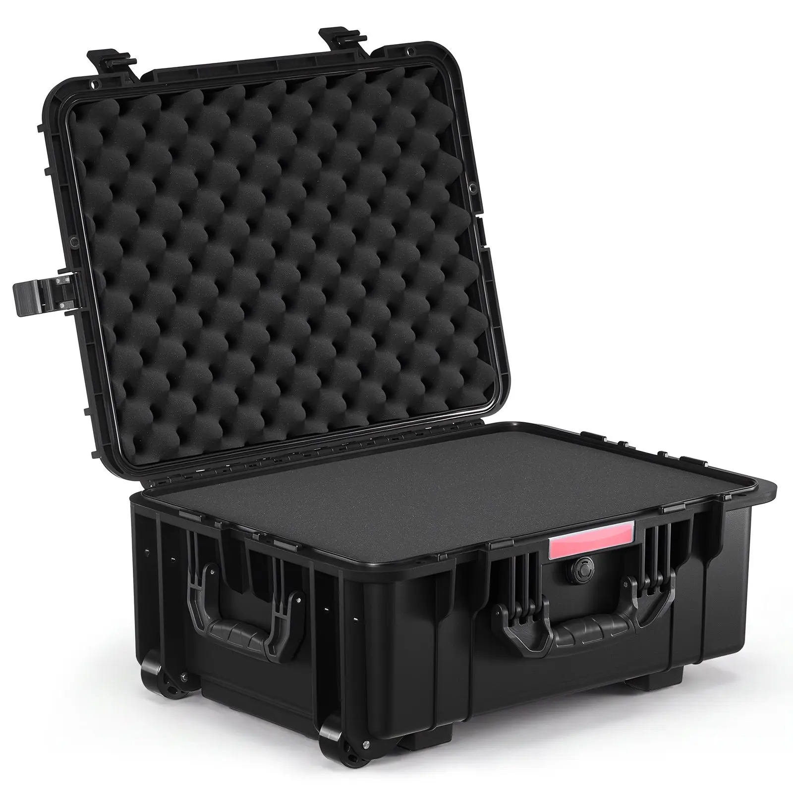【toolupgrade】VEVOR Weatherproof Hard Case, Heavy Duty Protective Dry Box Case with Pre-Cut Foam, Wheels Retractable Pull Handles for Travel, Hunt, Military, Tactical, IP67 Waterproof Case for Cameras(57x45x28)