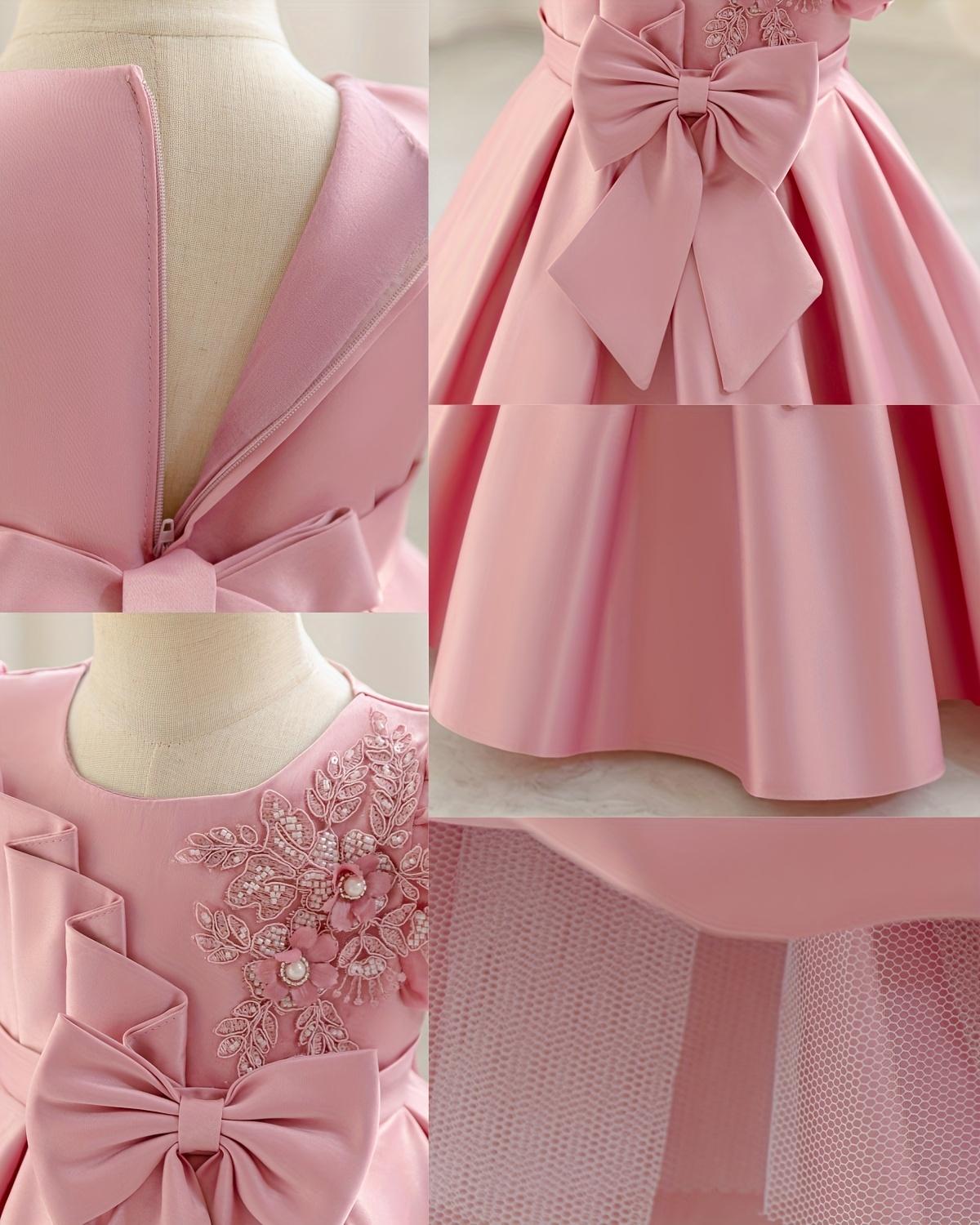 Girls' Birthday Princess Party dress - Soft Pink Formal gown with flared skirt, Non-Stretchy Birthday, Christmas,, Girl Dres, Pink Dres, Elegant Dress Girl, Princess Dress Girl, Pink Dress Girl