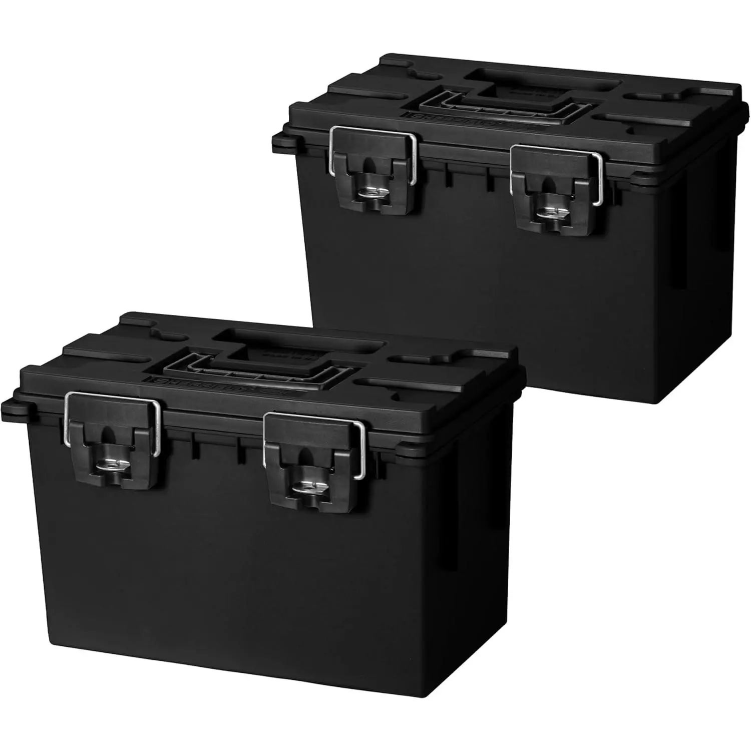 12773 XL Storage Bins With Lids, 2-Pack Stackable Storage Bins, Made in USA, Lockable and Water-Resistant Containers with Lids, Plastic Containers for Home, Classroom, and Dorm