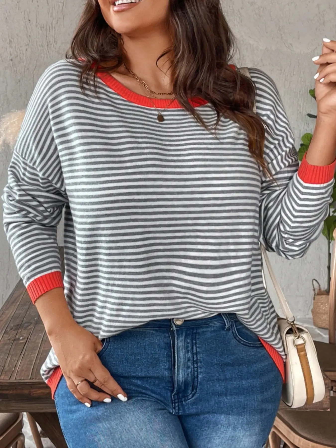 Plus Size Knit Sweater, Loose Fit Pullover, Comfortable and Stylish, Perfect for Daily Wear, Soft and Warm Material, Ideal for Fall and Winter
