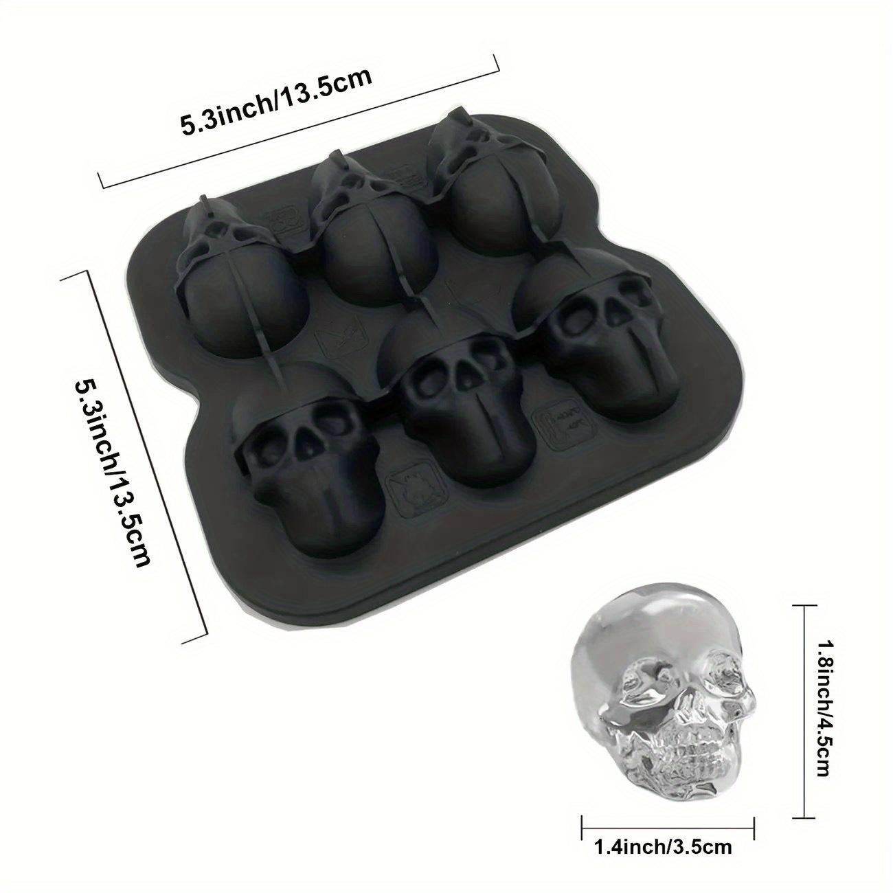 Skull-shaped ice cube molds, silicone ice cube trays, BPA-free freezer molds for making creepy skulls Ice Hockey, whiskey-mixed ice cubes, perfect for soft drinks, coffee, soda, kitchen restaurants, Halloween parties ,Black Utensils Skull-shaped ice cube molds, silicone ice cube trays, BPA-free freezer molds for making creepy skulls Ice Hockey, whiskey-mixed ice cubes, perfect for soft drinks, coffee, soda, kitchen restaurants, Halloween parties ,Black Utensils