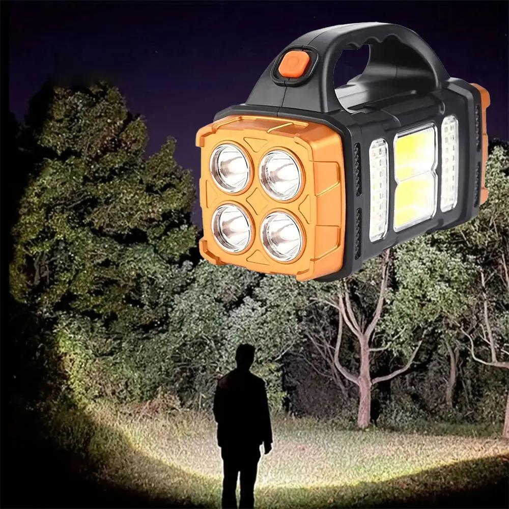 Ready to Ship From USA Solar LED Powerful USB & Flashlight with 4 Gear Charge Mobile Phone CE RoHS Camping Lamp for Outdoor Use