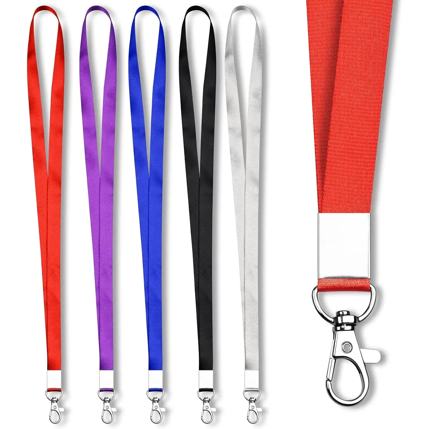 5 count  Badge Lanyards with Clip for  & ID, 5 Colors | Badge Lanyard for Cruise, , Wallet, Phone, USB, ,  Key Lanyard Strap for Teacher, Student, Men and Women