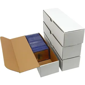 4-Pack 3200-Count Trading Gaming Card Box Fits Toploaders & Sports Cards Heavy-Duty Cardboard Organizer