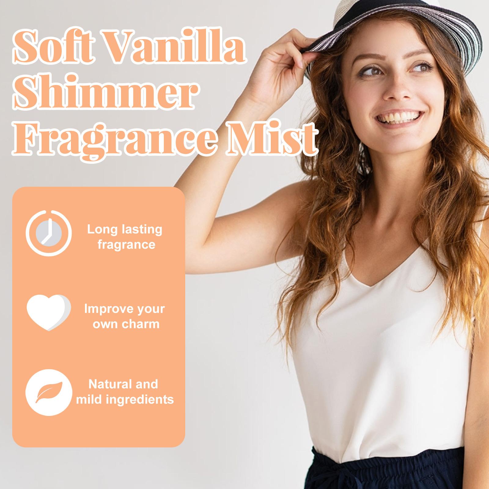 Roxelis Soft Vanilla Shimmer Fragrance Mist, Lasting Fragrance Fresh And Natural Couples Date With Fragrance To Bring Atmosphere Encounter perfume