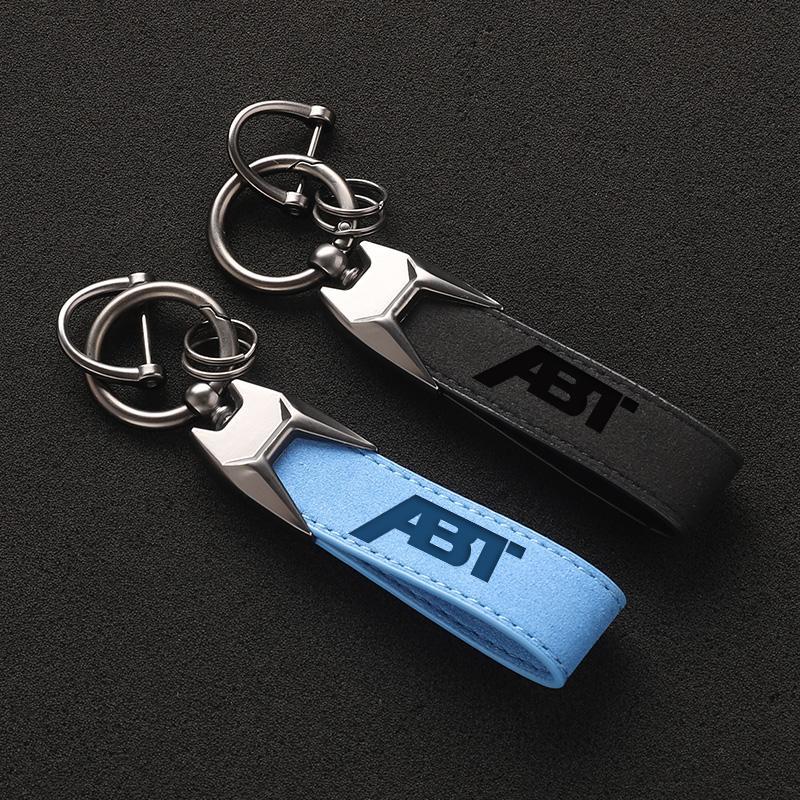 New Suede Leather ABT Keyring Car Keychain for Audi A3 A4 A5 A6 A7 Q3 Q5 Q7 Q8 RS3 RS6 S3 S5 VW Golf 4 5 6 7 Passat Accessories