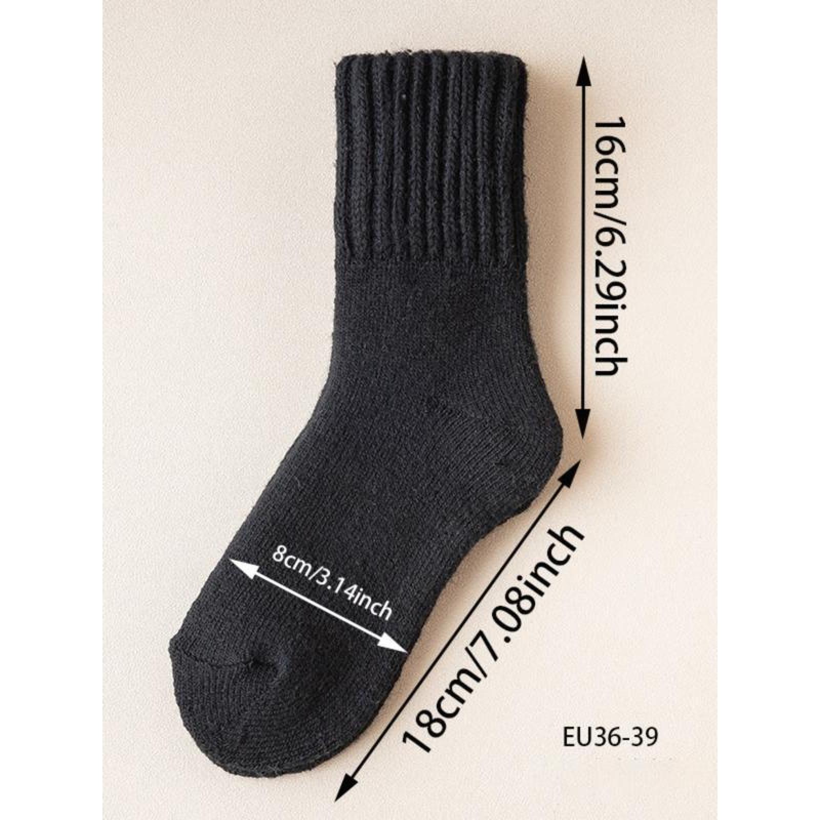 5 Packs Women's Socks - Solid Mid-calf Socks, Casual, Soft & Warm for Fall and Winter, Ideal for Daily Wear.