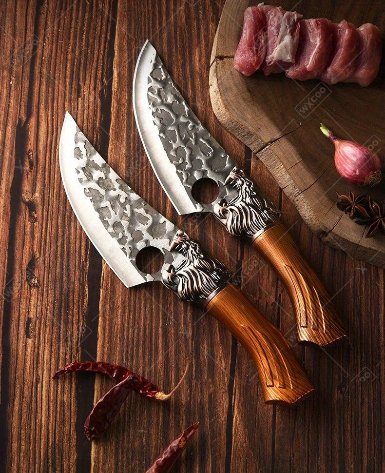 6PCS Handmade Forged Professional Kitchen Chef Knife Set Stainless Steel Butcher Boning Cutting Knives Vegetable Chopper