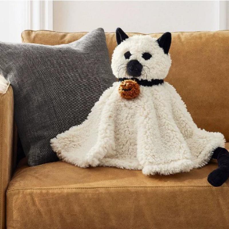 Gus the Ghost with Pumpkin Plush Toys Dog Cat Bat Soft Stuffed Animal Plush Halloween Christmas Gifts for Kids Home Decoration