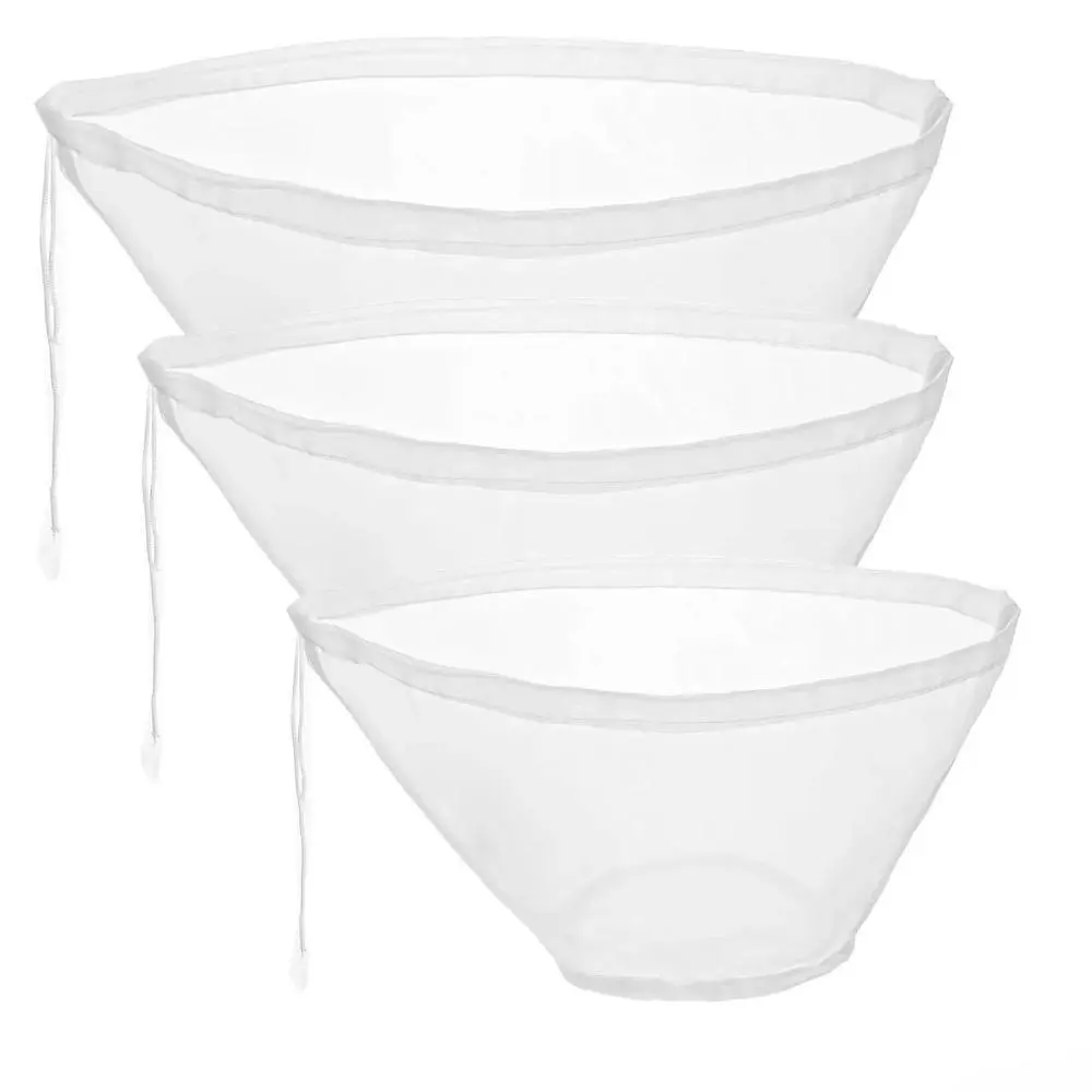 2026 New 3PCS Bowl-Shaped Nylon Nut Milk Bag Set, Handy Flexible Kitchen Utensils, Reusable Fine Mesh Food Strainer for Almond Milk, Juice, Lightweight, Homemade