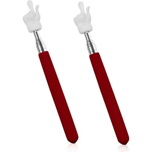 2 count Telescopic Teacher Pointer Finger, Mini Retractable Hand Pointer Teacher Pointers for Classroom, Extendable Pointer Finger Pointer Stick Elementary School  Teacher Supplies (Red)