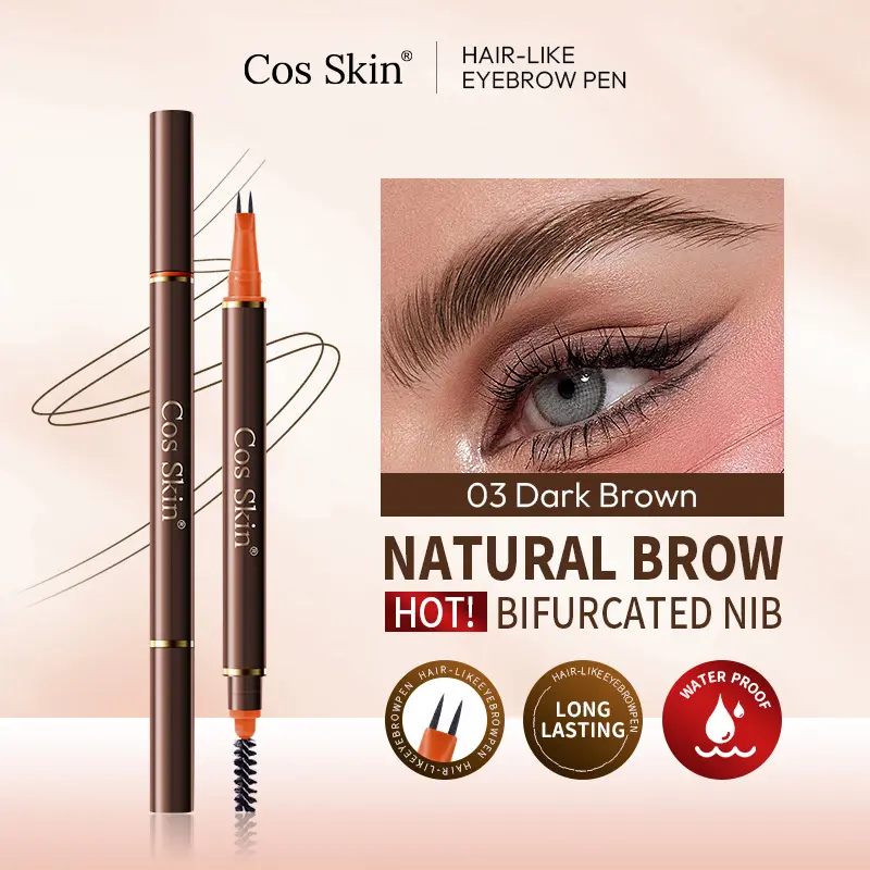 2 Tip UltraFine Pen - For Beard & Eyebrows - Water Resistant, Natural Look, Easy to Use, Long Lasting - Beard Pencil Filler, Eyebrow Pencil Filler - Beard Pen, Brow Pen