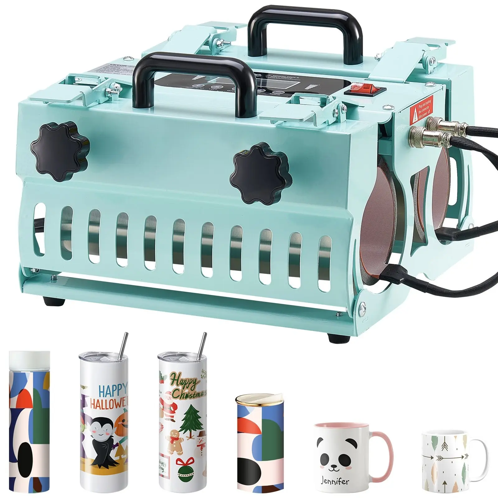 Tumbler Heat Press Machine, 2-Station Sublimation Press for 11-30oz Mugs and Tumblers, Dual Heaters, Fast Heating, Adjustable Temperature, Digital Timer, Wide Temperature Range, Easy Operation, Professional Mug Transfer