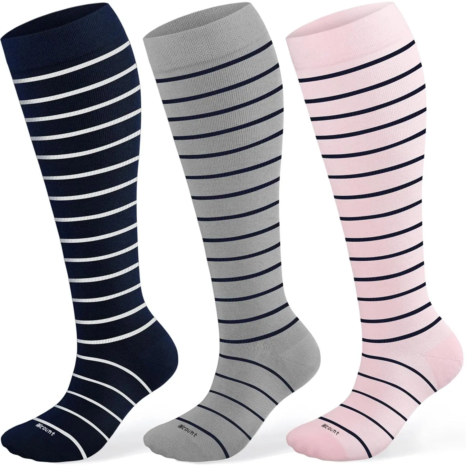Cotton Compression Socks for Women&Men 15-20mmHg Knee High Cute Support Sock for Nurses, Pregnant Women, Travel