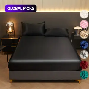 Solid Color Satin Fitted Sheet Set, 3-Count Bedding Set Including 1 Fitted Sheet and 2 Pillowcases, Soft Breathable Satin Bed Sheets for Bedroom, Dormitory and Hotel