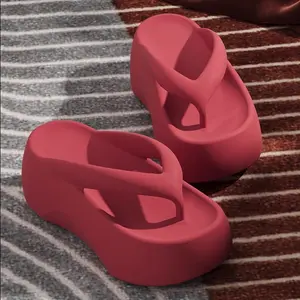 7cm Thick Platform EVA Flip Flops Women Non Slip Cushioned Wedge Heel Slippers For Summer Beach And Casual Wear