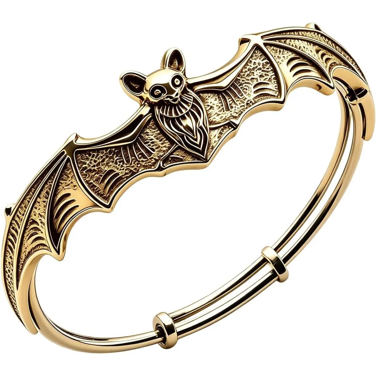Unisex Bat Wings Bracelet, Adjustable Expandable Bronze Alloy Punk Look Bangle, Halloween Gift for Fashion Costume Jewelry Accessories, Halloween Gifts