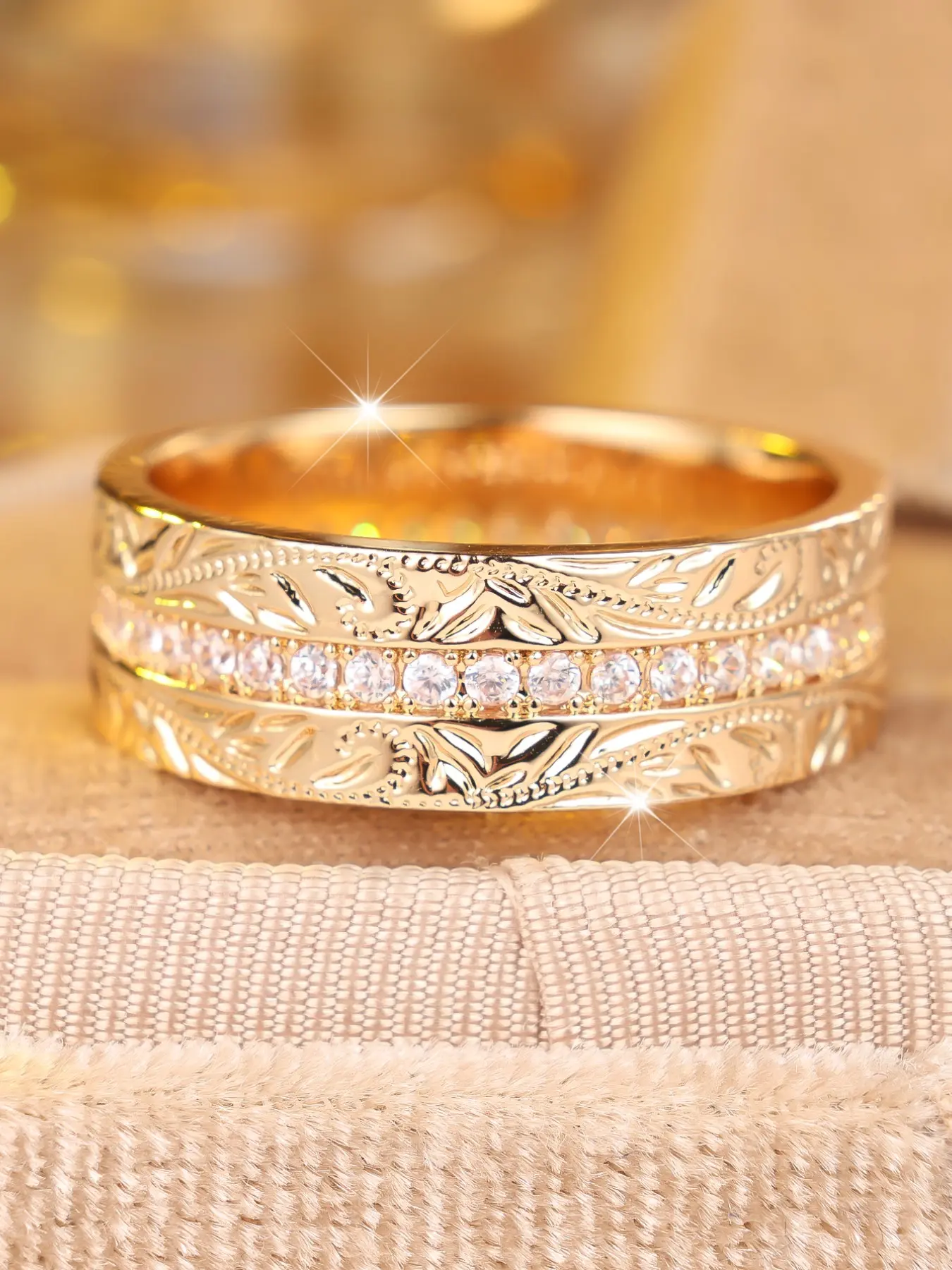Vintage Infinity Band Rings for Women and Man Rhinestone Decor Stackable Rings Delicate Jewelry Perfect for Engagement Weddings, Daily Wear Anniversary Gift for Her