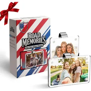 2 Pack Cute Personalized  Visor Photo Picture Clip Holder -  Snap Frame Organizer for  Pictures & Custom  Accessories, for Valentine's Day, Mother's Day, & Birthday