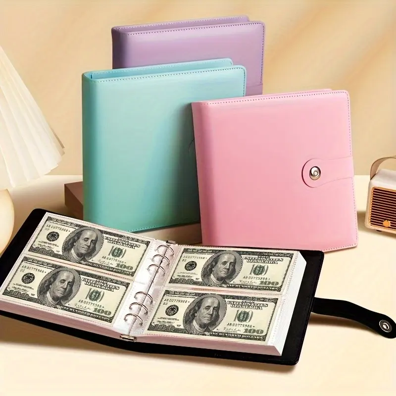 Large Capacity Binder Folder with Snap Closure, Savings Binder, 50 Sheets/200 Pages, Budget Tracking, Cash Ledger, Financial Planning, Password Management