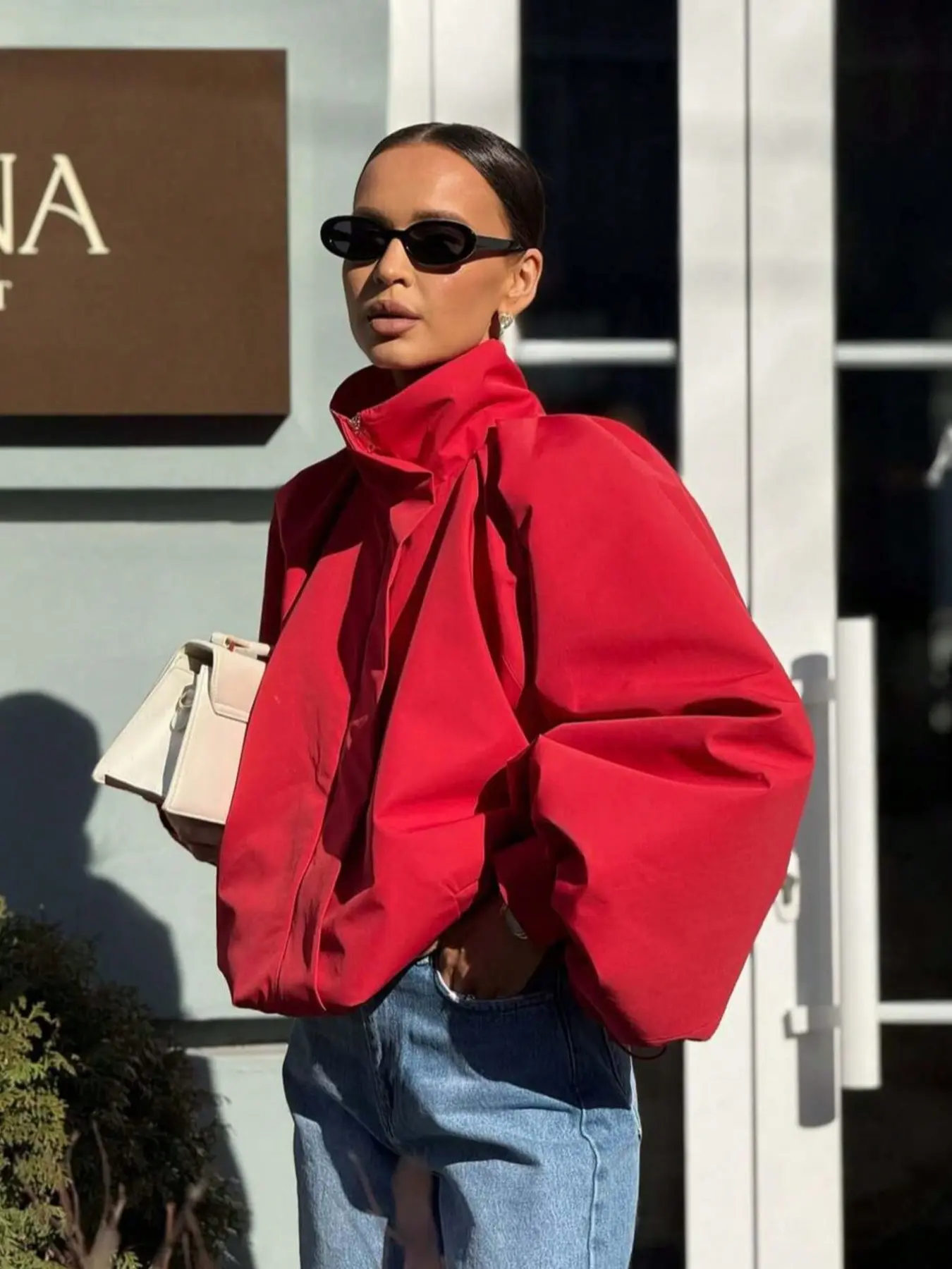 Women's High Neck Windproof Jacket, Long Sleeve Lightweight Casual Daily Wear