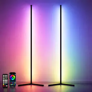 2 Pack Corner Floor Lamp - 57'' Tall RGB Lamp Modern Mood Lighting with 88 LEDs,  App Control, and Sturdy Base for Effortless Setup