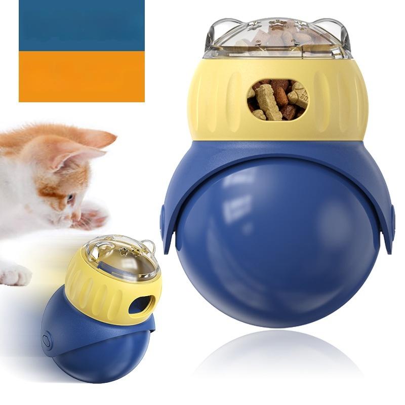 Owl Cat Puzzle Feeder - Self-Righting Treat Dispenser Ball for Smart Play, Slow Eating Control & Anxiety Relief, Safe Rounded Design for Cats & Small Dogs