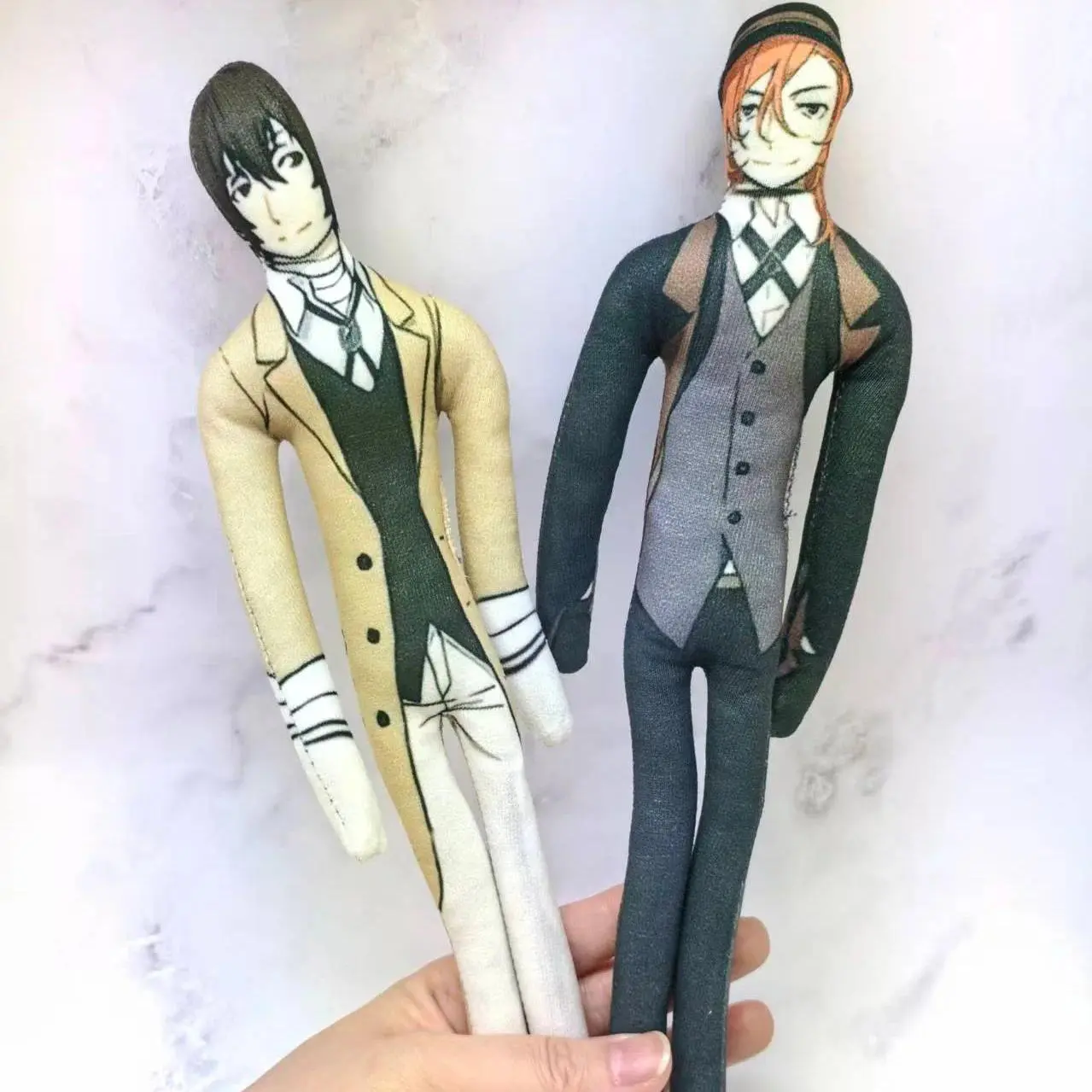 Bungo Stray Dogs Dazai Osamu Nakahara Chuuya Funny Bendable Abstract Wire Skeleton Handmade Long Plush Doll Fans Collection Gift