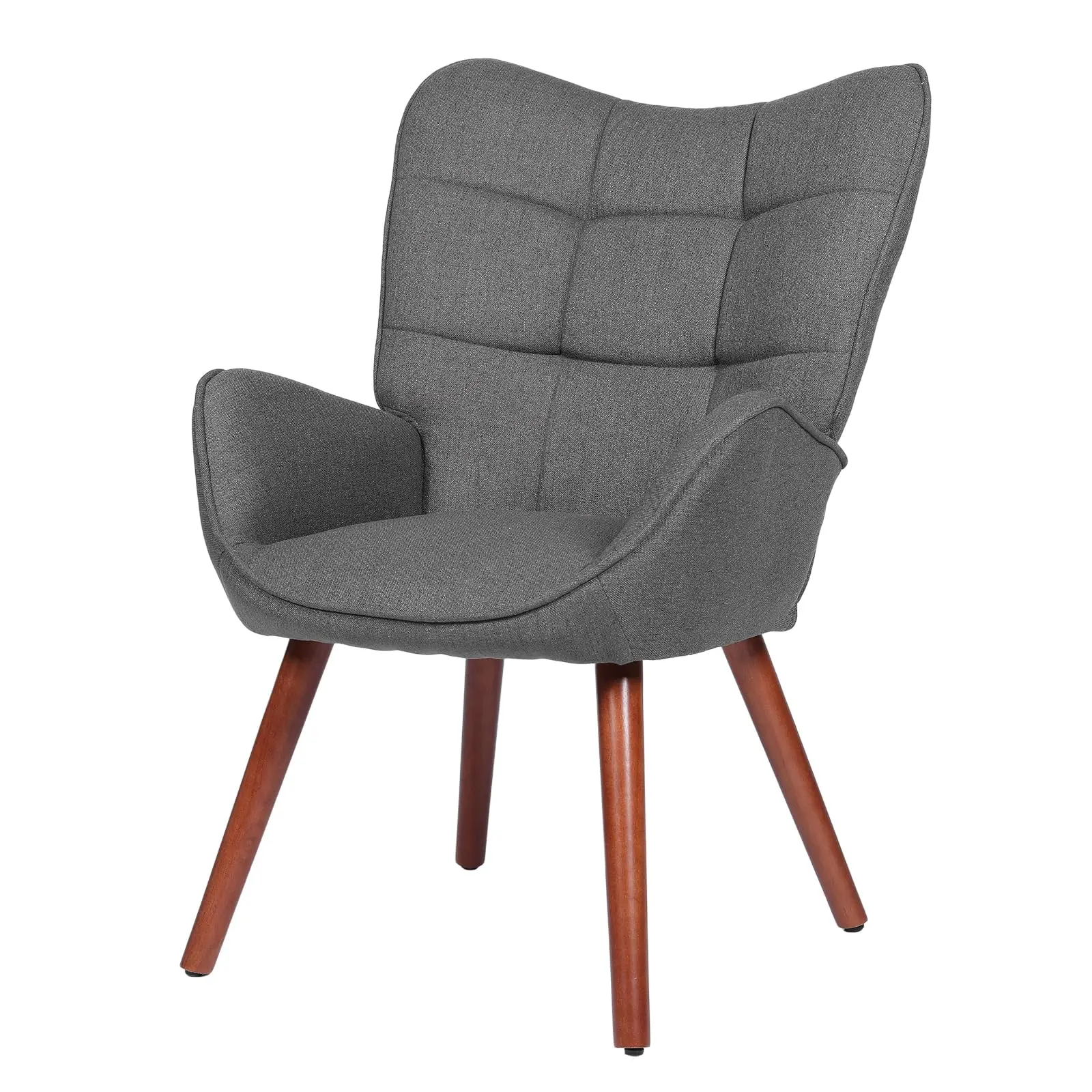 Garvee Mid-Century Modern Office Chair – Upholstered Accent Armchair with High Back Support, Comfortable Seat, Wooden or Metal Legs, Versatile for Living Room, Bedroom, Dining