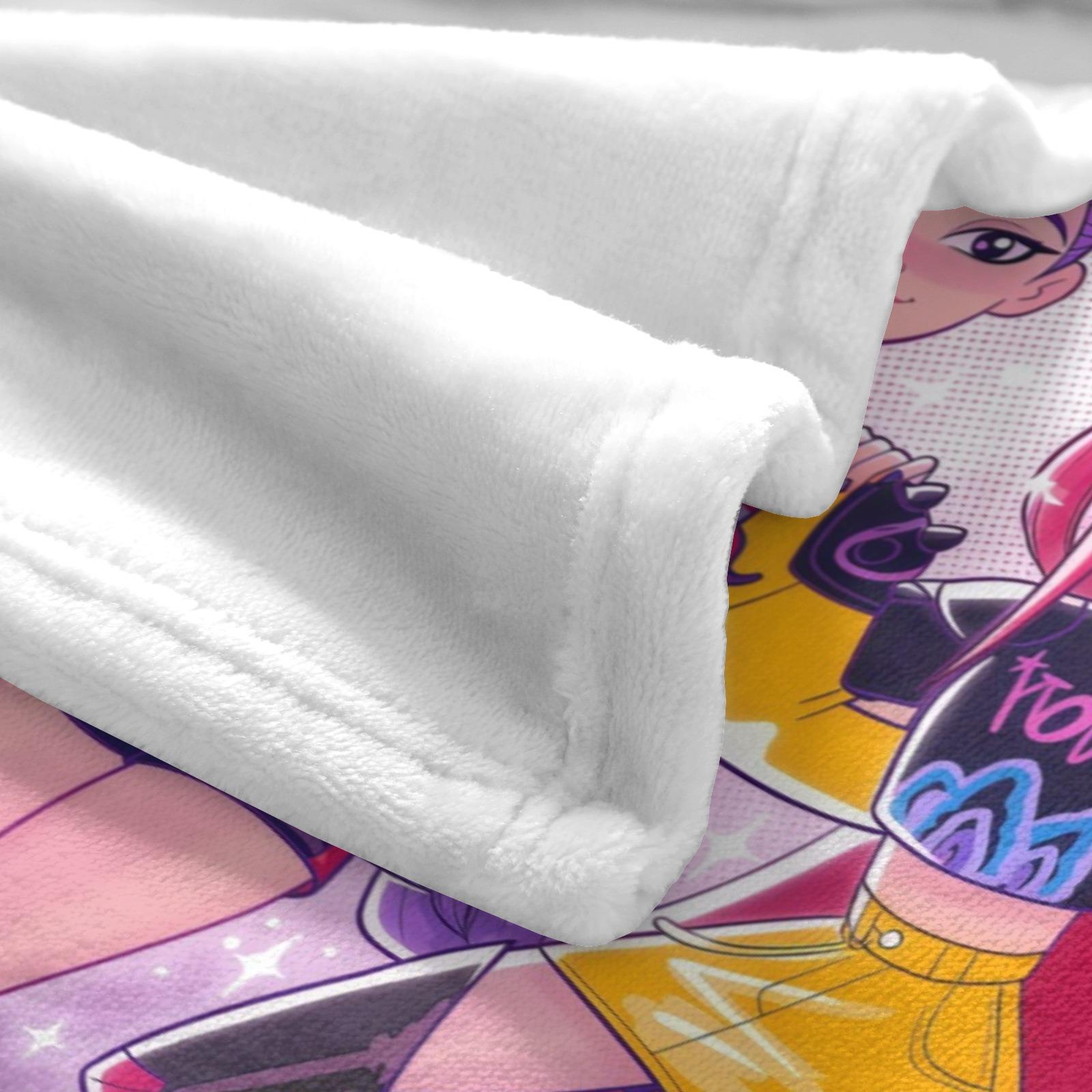 K-Pop Devil Hunter Anime Print Blanket, Soft and Comfortable Flannel Plush Blanket, Suitable for Home, Office, Camping, Sofa, Bed, Netflix Fan Gift, Warm Nap Blanket.