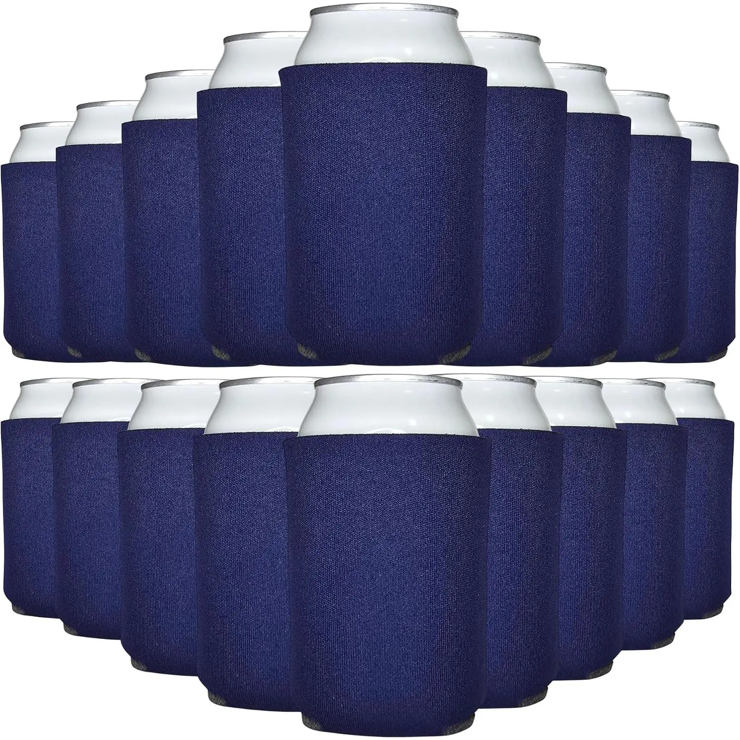 Blank Can Cooler Sleeves in Bulk, 12 oz, 50-Pack, Navy Blue | Sublimation, DTF, Heat Press Vinyl, HTV, Plain Regular Coolers, Soft Sleeve Blanks for Beer Cans and Bottles, Drink Insulator