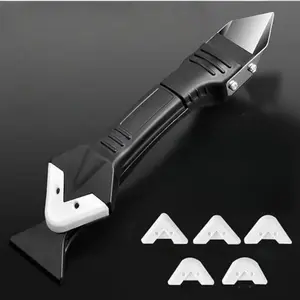 3-In-1 Silicone Curing Caulking Tool Set, Stainless Steel Head Sealant Cleaner, Grower Scraper, Rubber Sheet, Essential DIY Tools