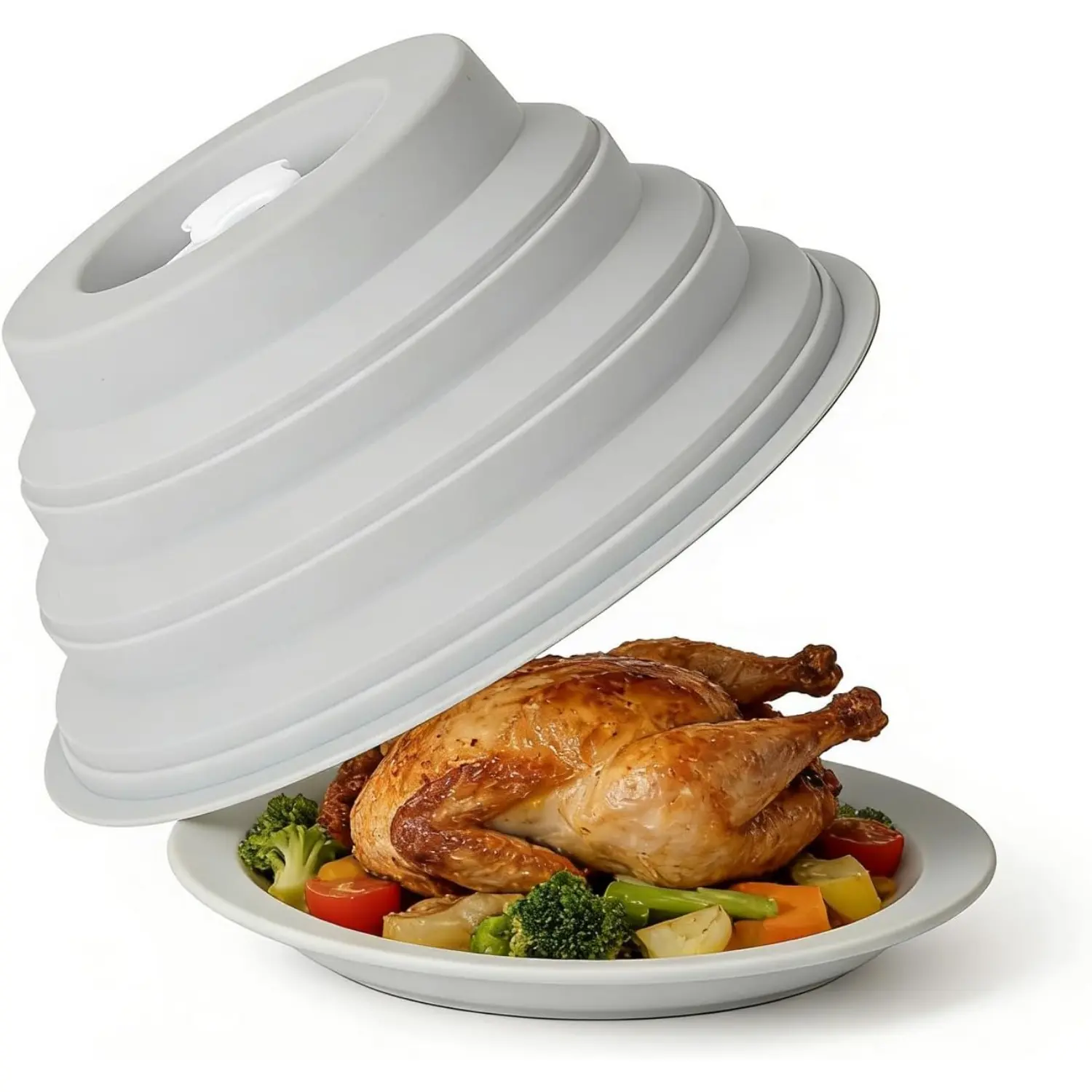 Foldable Microwave Splatter Cover with Steam Vents – Multi-Functional Anti-Oil Dust Lid, Collapsible Microwave Plate Cover for Kitchens