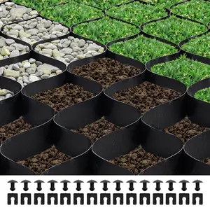 VEVOR Gravel Grid, 2 Inch Depth, 26.87x 3.94 FT/ 8200x 1200 mm, 1880 LBS Per Sq ft Grass Ground Retainer, Permeable Geo Grids Driveway Stabilization, for Garden, Patio, Walkway, RV Parking Slopes