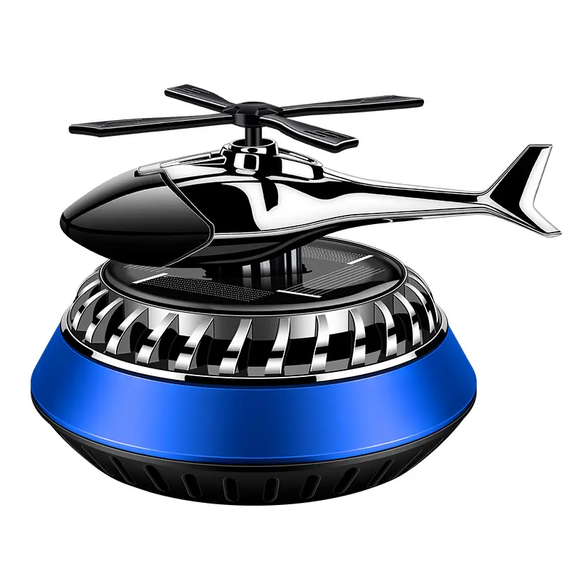 Solar-Powered Rotating Plastic Car Air Freshener - Helicopter-Airplane Style Perfume Ornament, Car Interior Fragrances Accessory, Rotates