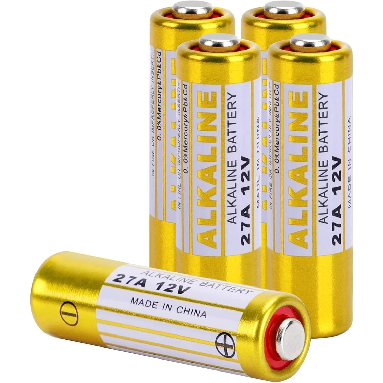 12V Alkaline Battery 5-Pack Long-Lasting for Garage Door Openers, Car Key Fobs, Remote Controls, Leak-Proof Eco-Friendly Power