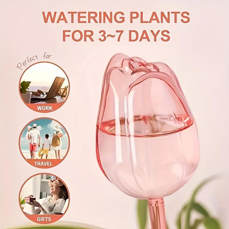 Tulip Design Plant Watering Globes, Plant Watering Stakes, Long Lasting Drip Irrigation System, Automatic Watering Devices, Suitable for Indoor and Outdoor Plants
