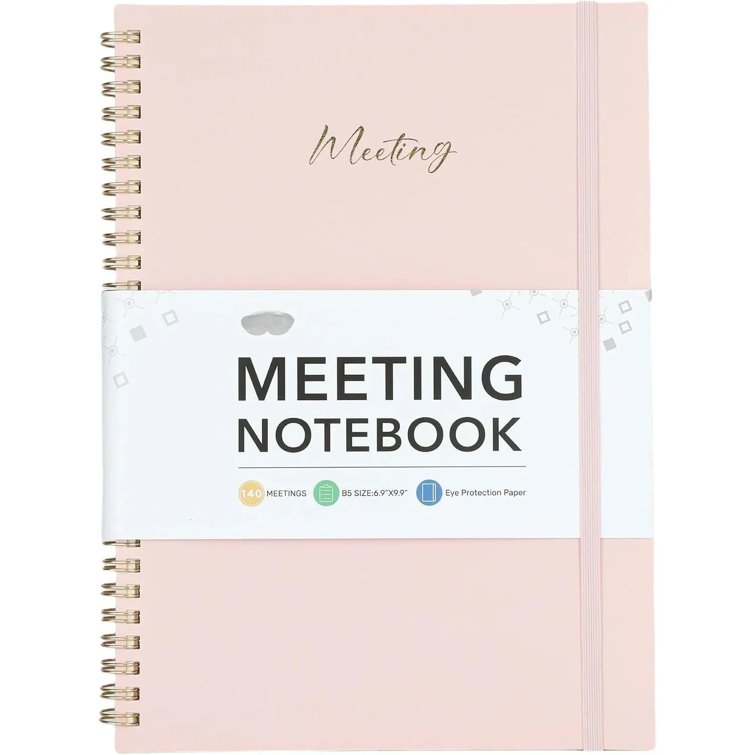 - Meeting Notebook for Work, 140 Pages,  | Spiral-Bound, Undated Work Notebook with Action Items & Meeting Notes, Office Supplies