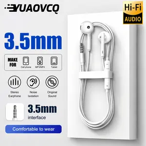 YUAOVCO 3.5mm Jack 1/2pcs Optional In-Ear Headphones 1/2pcs Wired In-Ear Earbuds Wired Headphones for Mobile Phones Noise Cancelling for Voice Calls High-Quality Sound Stereo Earbuds with Powerful Bass Suitable for Mobile Phones, Tablets