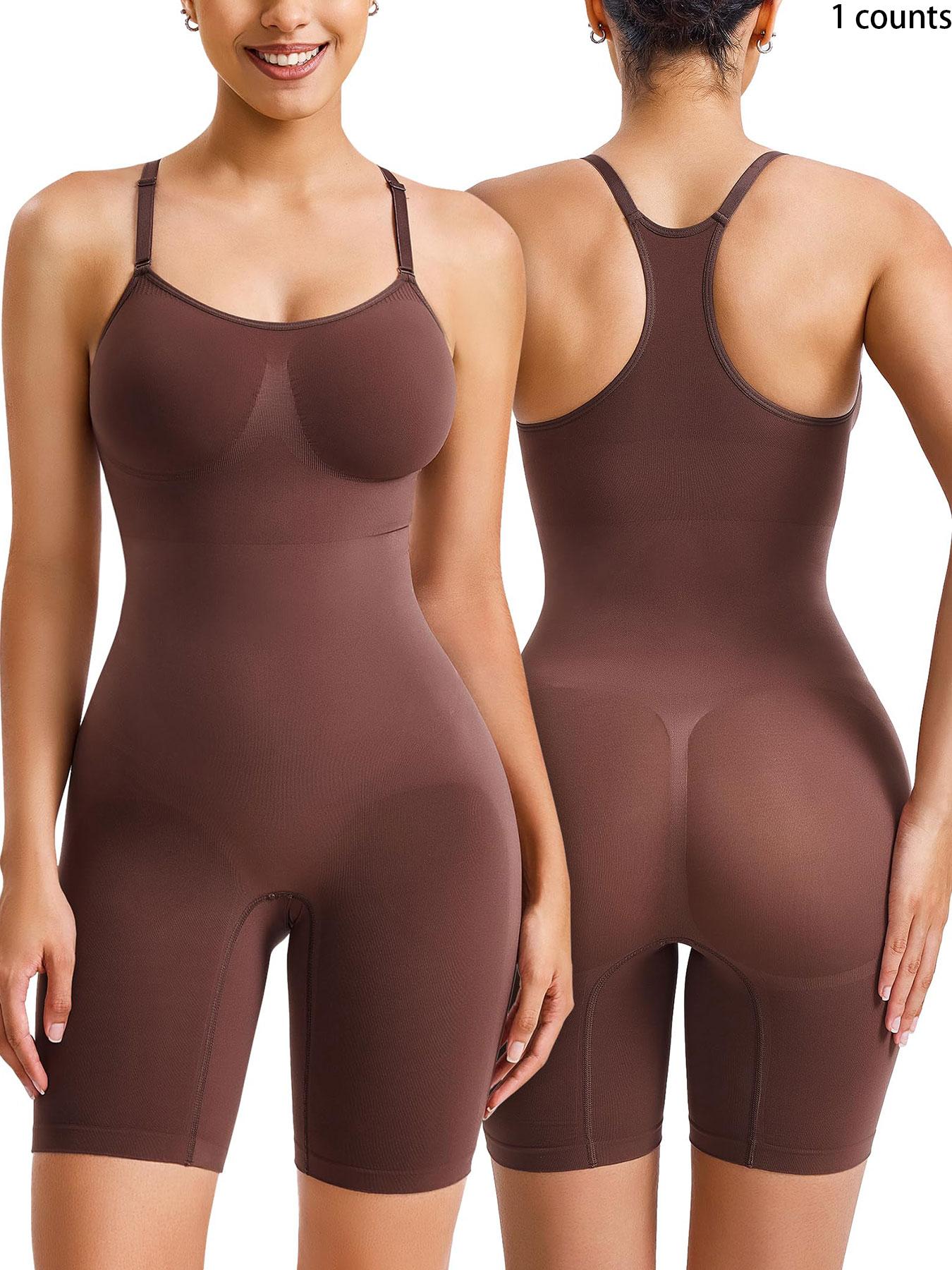 Women's Solid Color High Stretch Shapewear Bodysuit, Tummy Control Butt Lifting Shaper, Ladies Shapewear for All Seasons, Shapewear Body Suits