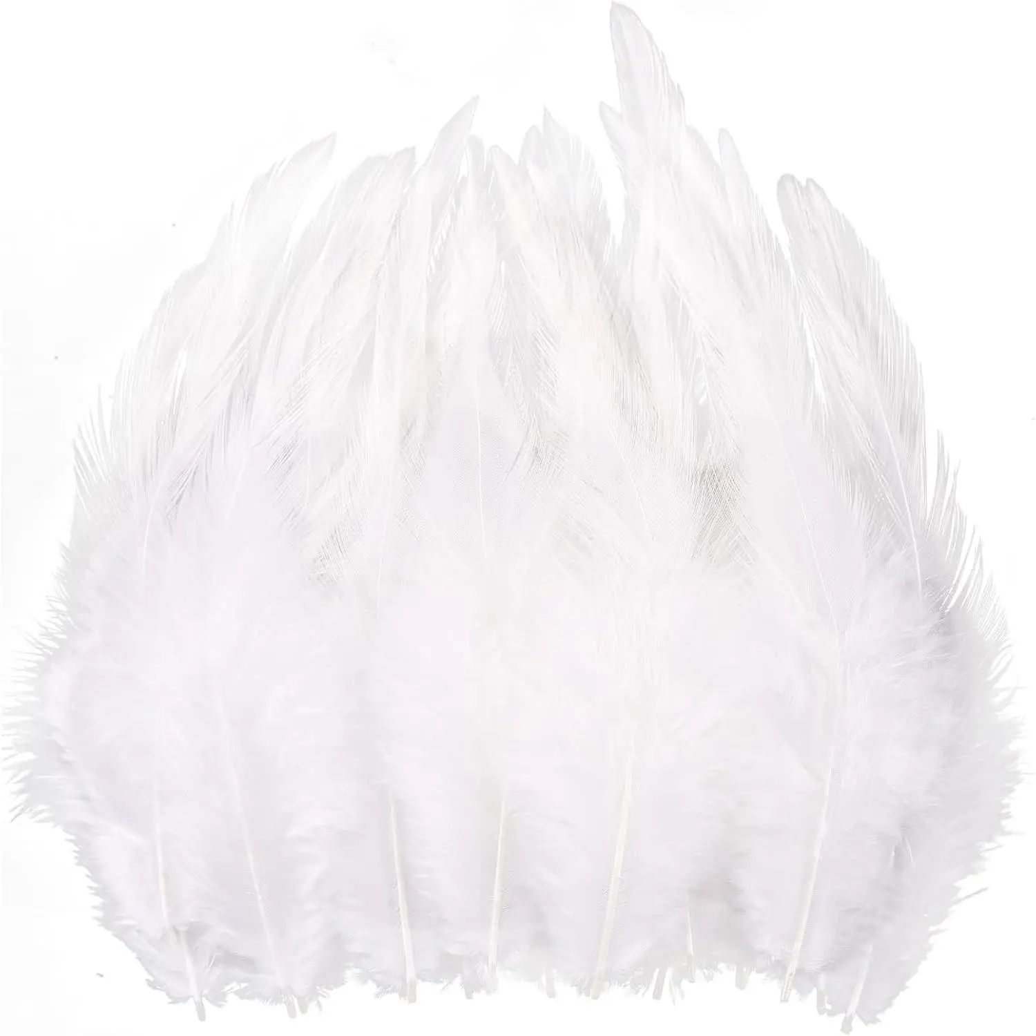 240pcs 5-7inch White Rooster Saddle Hackle Craft Feathers, Bulk Feathers for DIY Crafts, Dream Catcher Supplies and Wedding Home Party Decoration