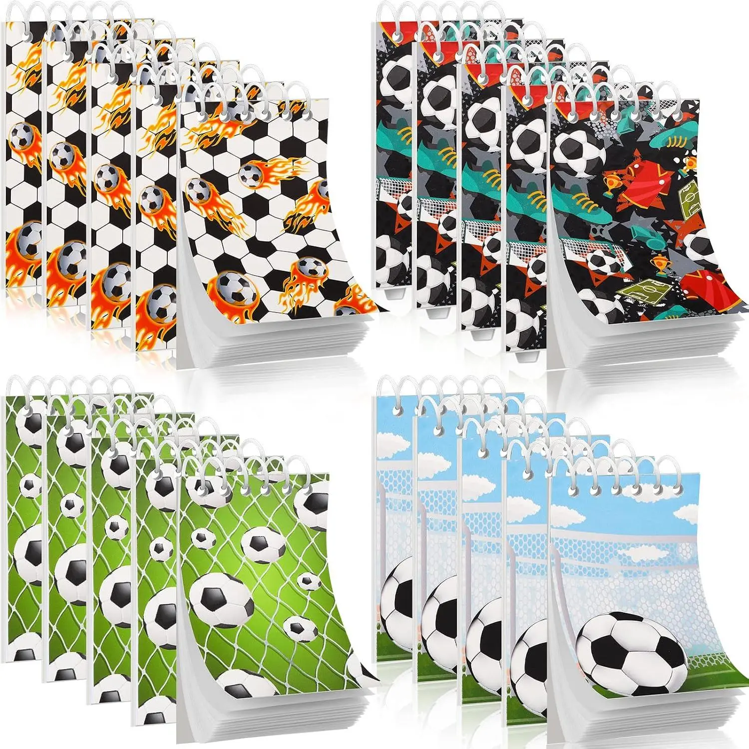 20 count  Mini Notepads  Party Favors Soccer Notebook Spiral Journal Soccer Notepads Bulk for   Birthday Party Supplies