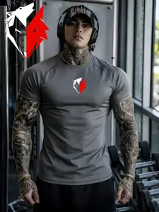 Men's Fitness Top, Quick-Dry Breathable Tight Fit, Muscle Definition, Short Sleeve T-Shirt, Ideal for Gym, Running, Outdoor Activities