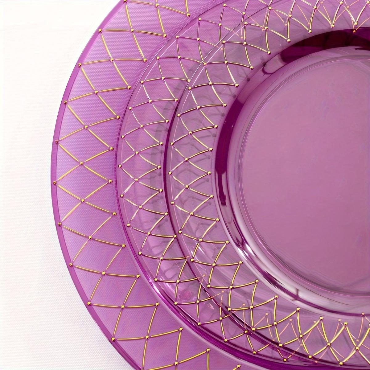 120 Purple Plastic Plates With Disposable Silverware& Cups - Purple Plastic Tableware Include 40 Purple Plastic Plates, 20 Purple Cups, 20 Plastic Utensils Set-Ideal For Partie