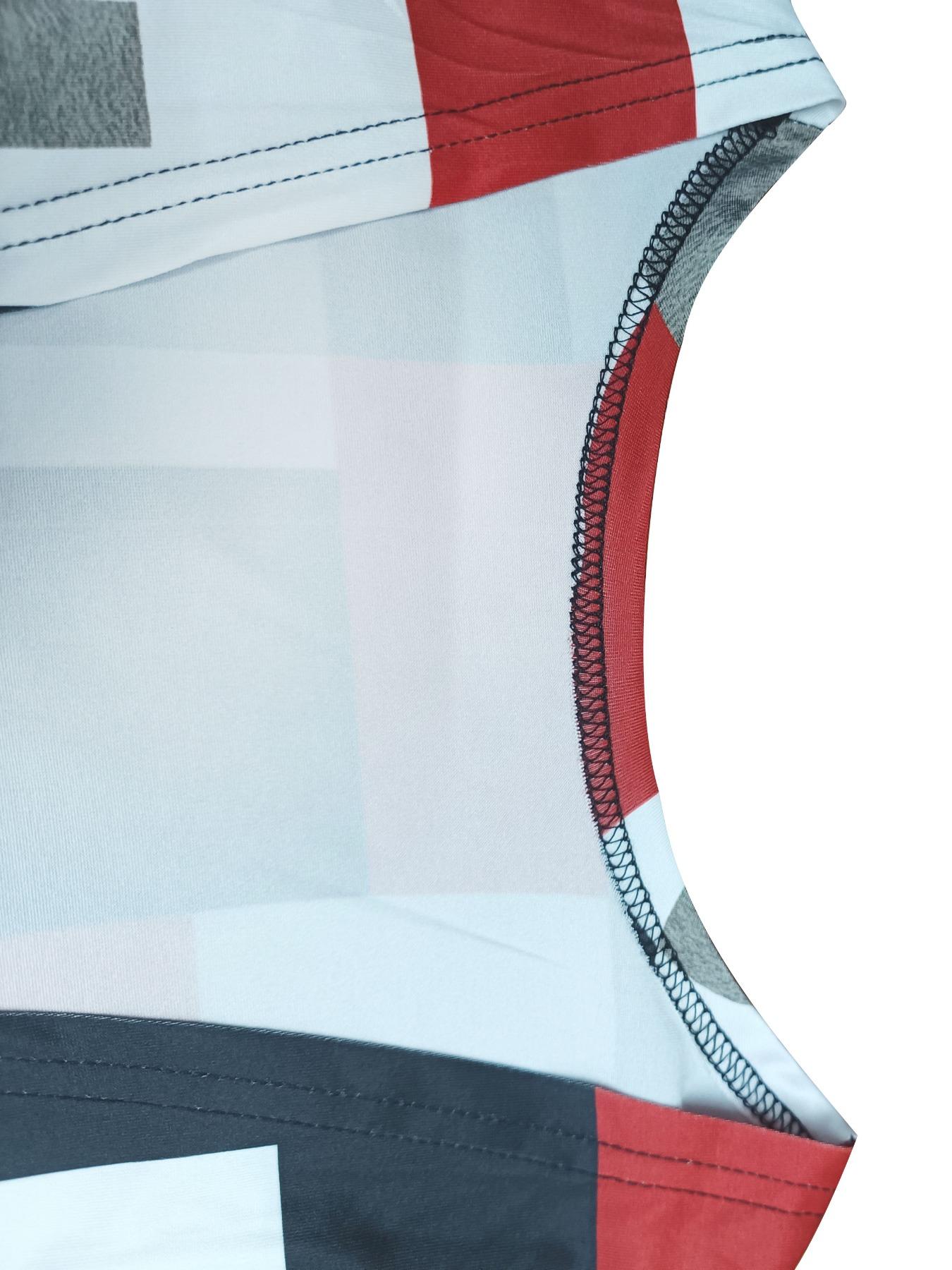 【Plus Size】 Three-Piece Set Colorblock Print Open Front Long Sleeve Outerwear & Adjustable Camisole Top & Elastic Waist Pants, Casual Fashion Cozy Outfits for Daily Wear, Lady Clothing for All Seasons