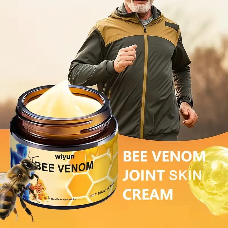 60g Bee Venom Cream, Fast-Acting Natural Formula, Muscle Gel for Knees, Hips, Back, Hands, Legs, Ideal for Seniors & Athletes
