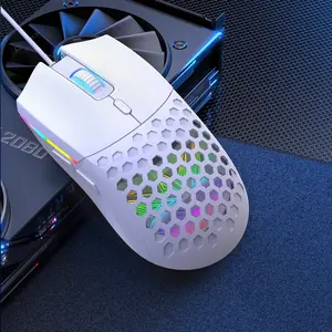 New USB Wired Mouse with Colorful Backlighting, 6 Buttons, Optical Sensor, 6400 Dpi, Right-Handed, Ideal for Home and Office Use