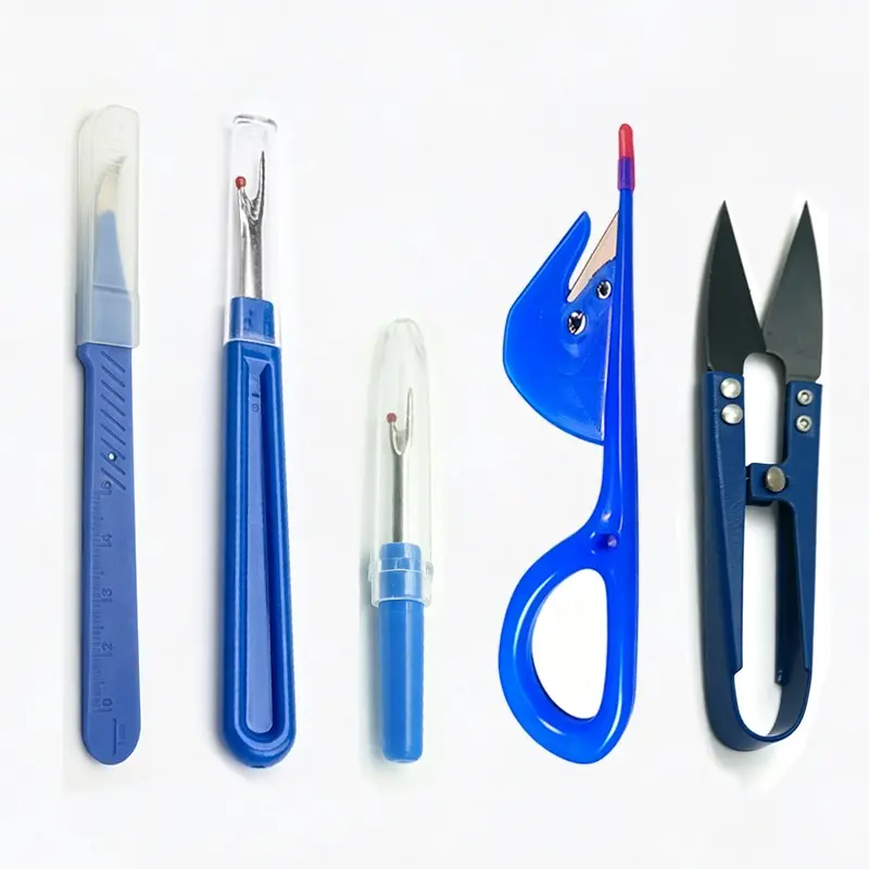 Seamstress Tool Set Five Piece Kit, Chicken Intestine Knife, Thread Cutter, Fabric Scissors, Essential Sewing Tools for Crafters