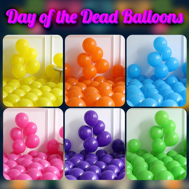 Dia de Muertos Balloon Arch Kit,160PCS Mixed Colorful Day of the  Balloon Garland with Cactus  Sugar Skull Foil Balloons for Halloween 5 de Mayo Mexican Fiesta Party Altar Decorations